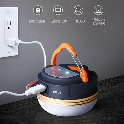 چراغ چادری LED USB لامپ شارژی پاور بانک 3 حالته